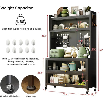 FurnitureZ l  Pantry Cabinet Storage for Kitchen, Dining Room