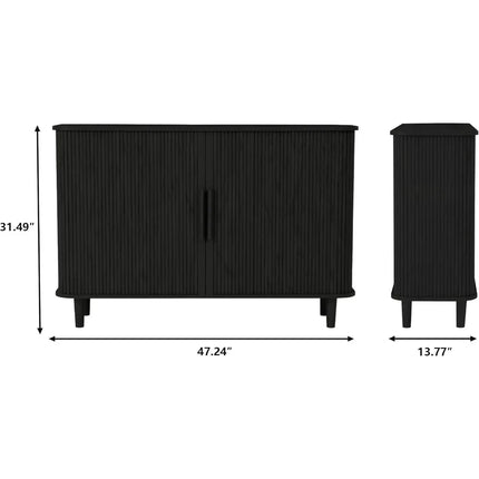 FurnitureZ l  Modern Kitchen Buffet with Fluted Design for Living Room, Dining Room