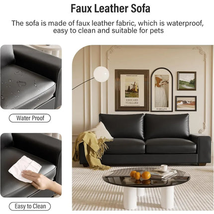 FurnitureZ l  Mid Century Modern Comfy Loveseat Sofa for Living Room