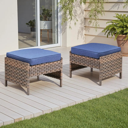 FurnitureZ l  Outdoor Patio Couch Wicker Sofa with Rattan Side Table