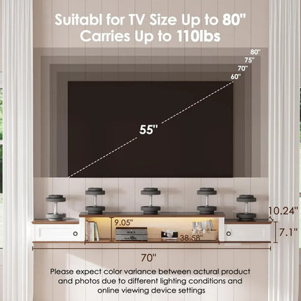FurnitureZ l  Modern Wall-Mounted TV Stand for Living Room, Bedroom