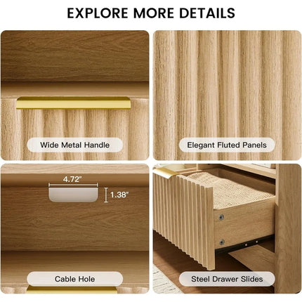 FurnitureZ l  Contemporary Wave-Pattern TV Stand for Living Room, Bedroom