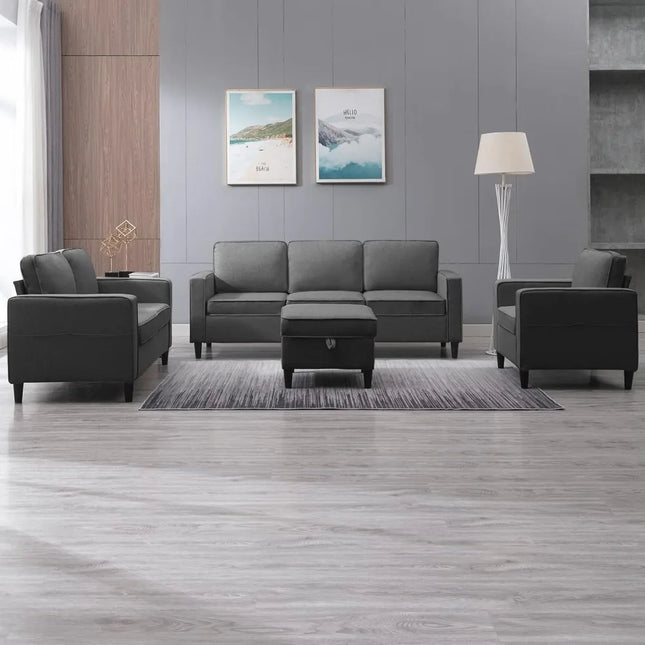 FurnitureZ l  4 Piece Living Room Sofa Sets