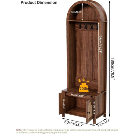 FurnitureZ l  Entryway Storage Bench with Coat Rack and Shoe Storage