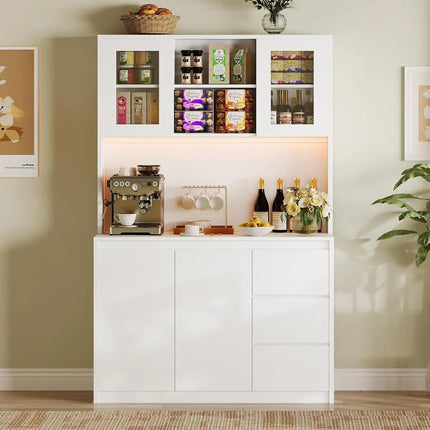 FurnitureZ l  71" Tall Pantry Cabinet for Kitchen, Dining Room