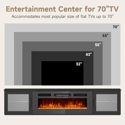 FurnitureZ l  70" Wall-Mounted TV Stand for Living Room, Bedroom