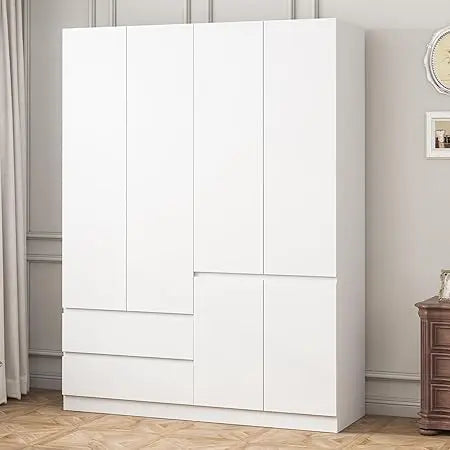 FurnitureZ l  78.74" 4-Door Wardrobe Closet for Bedroom