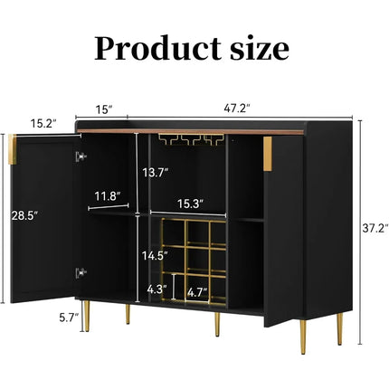 FurnitureZ l  48" Wine Bar Cabinet for Dining Room