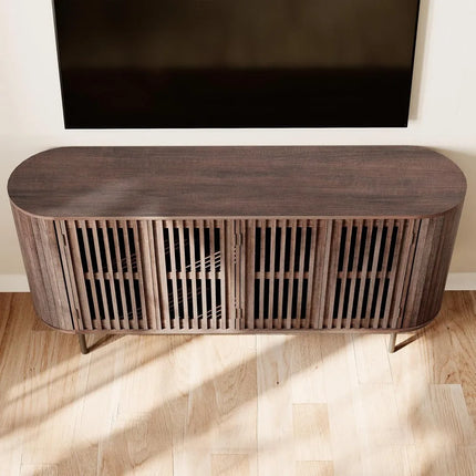 FurnitureZ l  Fluted Door Sideboard Buffet Cabinet, TV Stand for Living Room, Dining Room