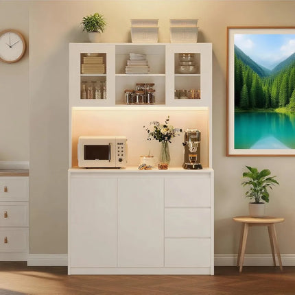 FurnitureZ l  71" Tall Pantry Cabinet for Kitchen, Dining Room