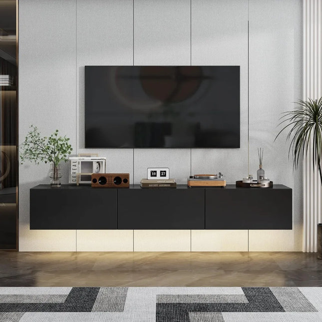 FurnitureZ l  63" Floating TV Stand for Living Room, Bedroom