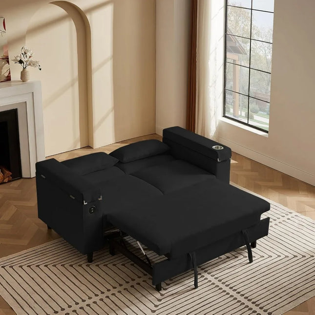 FurnitureZ l  66" Pullout Couch Sleeper Sofa for Living Room