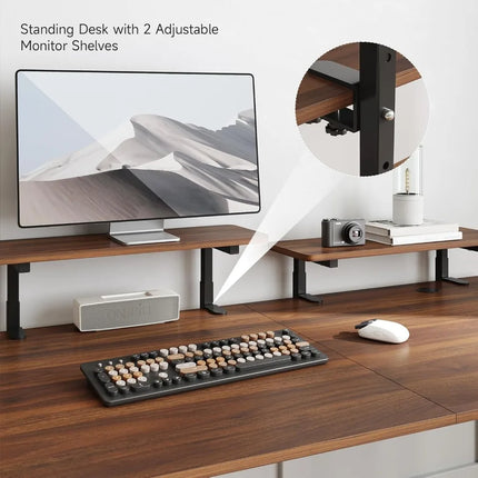 FurnitureZ l  Standing Desk with 2 Adjustable Monitor for Home Office