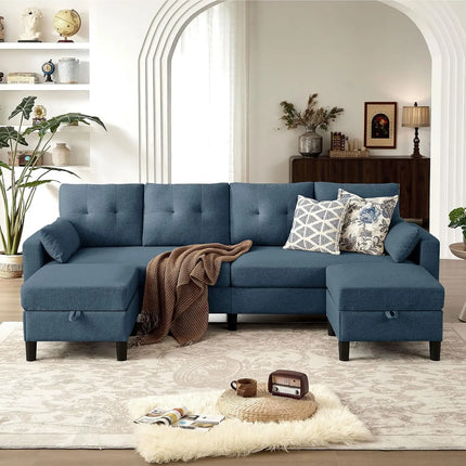 FurnitureZ l  100" Convertible Sectional Sleeper Sofa for Living Room