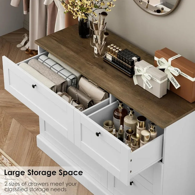 FurnitureZ l  6 Drawer Dresser for Bedroom, Dressing Room