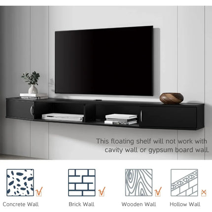 FurnitureZ l  Modern Floating TV Stand for Living Room, Bedroom