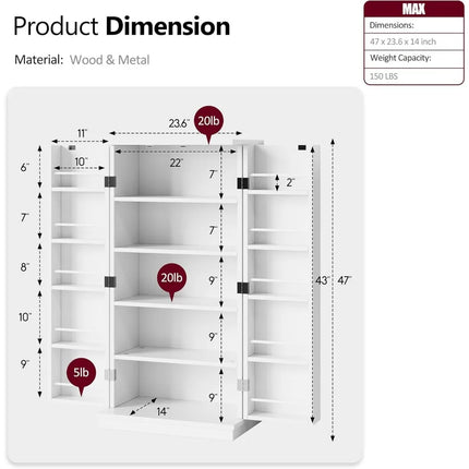 FurnitureZ l  Modern Standing Kitchen Pantry Cabinet