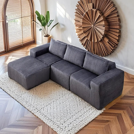 FurnitureZ l  101" L-Shaped Modular Sectional Sofa for Living Room
