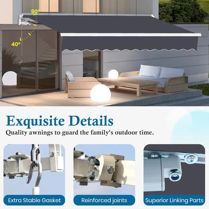 FurnitureZ l  13.1'x8.2' Patio Awning for Outdoor