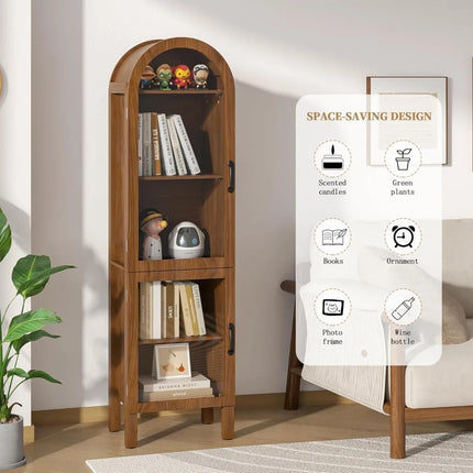 FurnitureZ l  Tall Arched Display Book Cabinet for Living Room