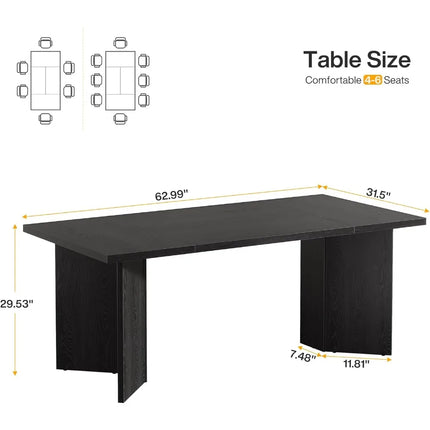 FurnitureZ l  63" Dining Table for 4-6 for Dining Room