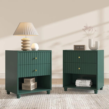 FurnitureZ l  Pair of Modern Nightstands Table for Living Room, Bedroom