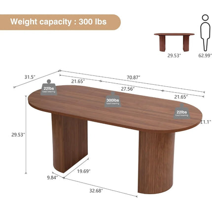 FurnitureZ l  70.8" Dining Table for 4-6 for Dining Room