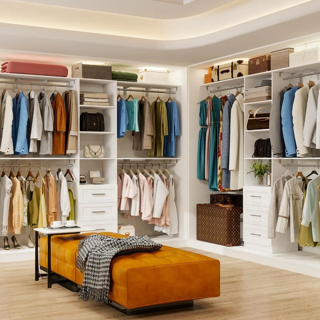 FurnitureZ l  5FT-8FT Closet System for Dressing Room