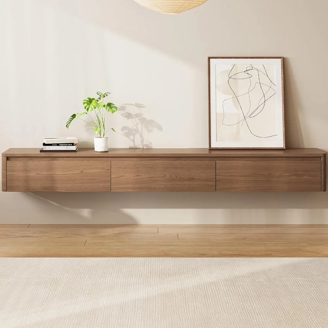 FurnitureZ l  Farmhouse Style Wall-Mounted TV Stand for Living Room, Bedroom