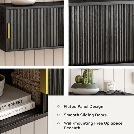 FurnitureZ l  Pair of Modern Floating TV Stands for Bedroom, Bathroom