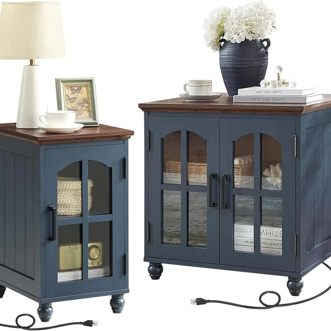 FurnitureZ l  18'' Narrow Side Table and 24" Large Sofa Side Table for Bedroom, Living Room