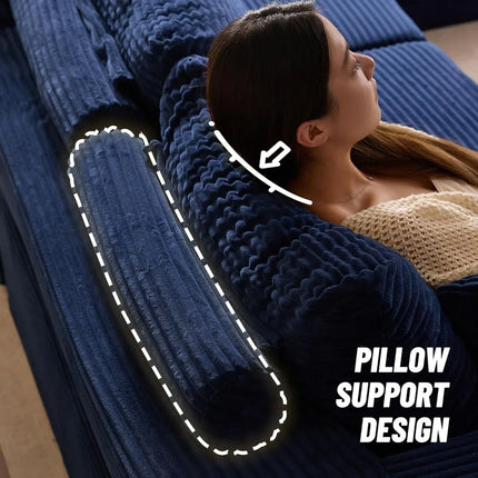 FurnitureZ l  107" Boneless Sofa Couch with Deep Seat for Living Room