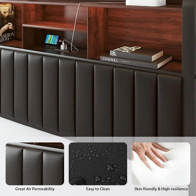 FurnitureZ l  Queen-Sized Upholstered Bed Frame for Bedroom