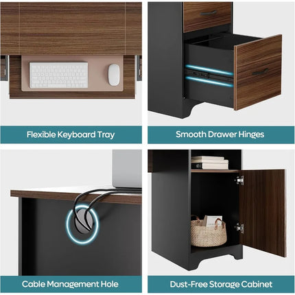 FurnitureZ l 59” Executive Desk for Home Office