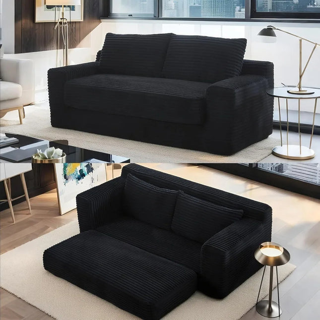 FurnitureZ l  Loveseat Sofa Bed Boneless Couch for Living Room
