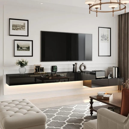 FurnitureZ l  Modern Wall-Mounted TV Stand for Living Room, Bedroom