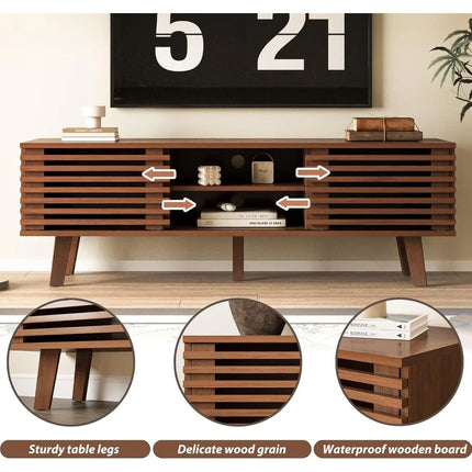 FurnitureZ l  2-Piece Living Room Furniture Set: Mid-Century Coffee Table, Dresser-Style TV Stand for Living Room
