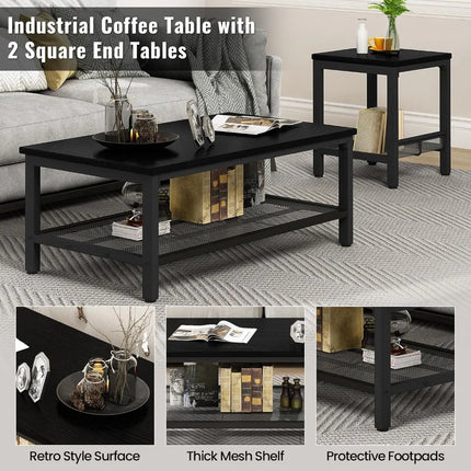 FurnitureZ l  Industrial Style 3-Piece Furniture Set for Living Room