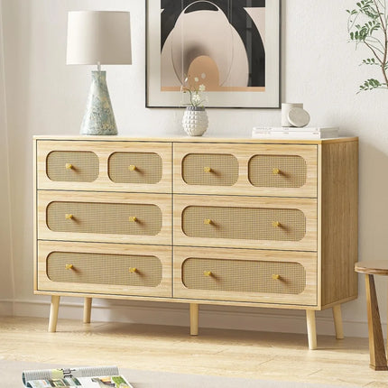 FurnitureZ l  Modern 6 Drawer Double Dresser for Living Room