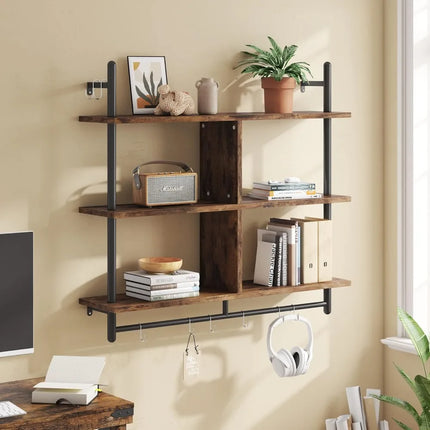 FurnitureZ l  Wall-Mounted 3-Tier Ladder Style Rack Shelf for Kitchen, Dining Room, Home Office, Bathroom