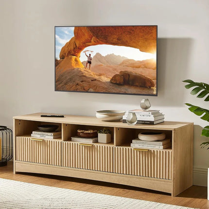 FurnitureZ l  Contemporary Wave-Pattern TV Stand for Living Room, Bedroom