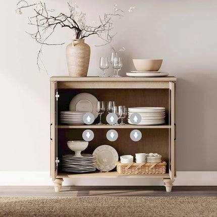 FurnitureZ l  75" Wood Entertainment TV Stand Center for Living Room