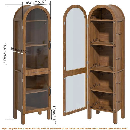 FurnitureZ l  Tall Arched Display Book Cabinet for Living Room
