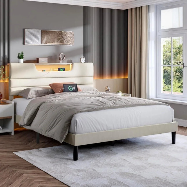 FurnitureZ l  Contemporary Queen Bed Frame for Bedroom