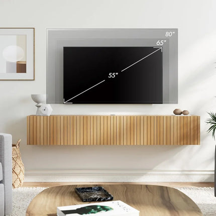 FurnitureZ l  Modern Wall-Mounted Floating TV Stand for Living Room, Bedroom