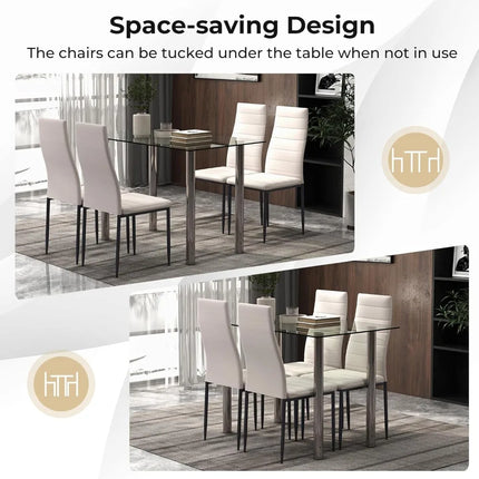 FurnitureZ l  5 PCS Dining Table Set for Dining Room