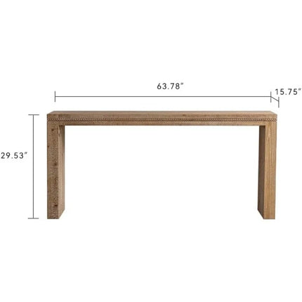 FurnitureZ l  64" Wooden Rectangular Sofa Table Series for Living Room