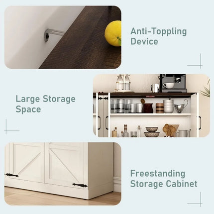 FurnitureZ l  65’’ Modern Accent Cabinet for Kitchen, Dining Room