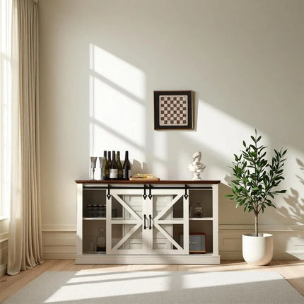 FurnitureZ l  56" Sideboard Buffet Cabinet for Living Room, Dining Room