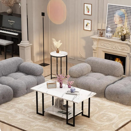 FurnitureZ l  Marble 3-Piece Living Room Table Set for Living Room